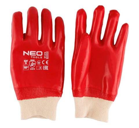 Rękawice robocze, bawełna pokryty w całości PVC, 3121X, rozmiar 10