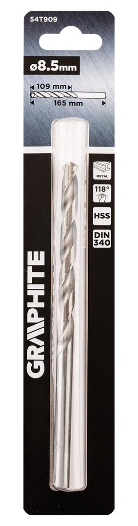 Wiertło do metalu HSS, DIN 340, przedłużane, 8,5 mm
