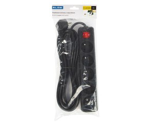 98-073# Przedłużacz sieciowy pr-570wsp 5-gniazd z uziemieniem+wyłącznik 2m czarny 3x1,5mm