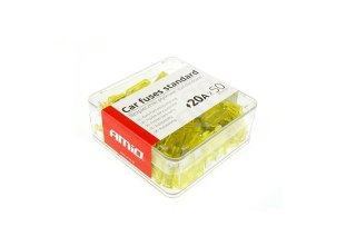 Bezpieczniki samochodowe standard pudełko 50 szt. 20a amio-01336