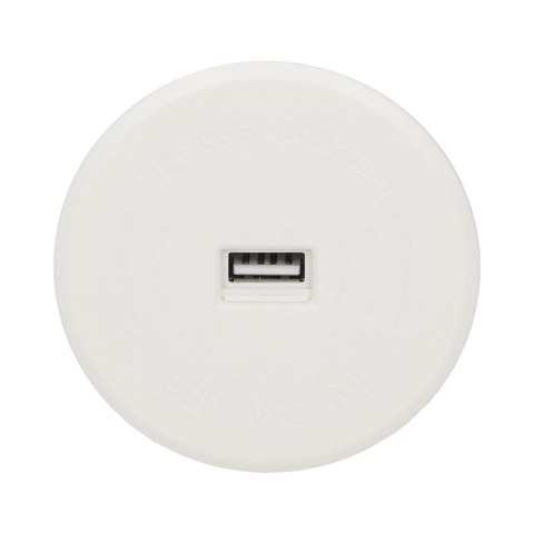 Bezprzewodowa ładowarka indukcyjna z dodatkowym portem USB, biała