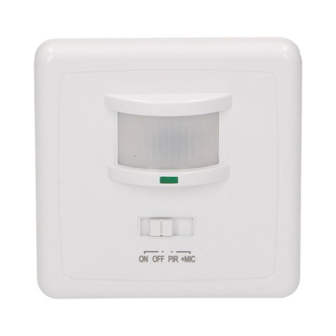Czujnik ruchu i dźwięku 160 st. IP20, do puszki, 500W, min. obciążenie 40W