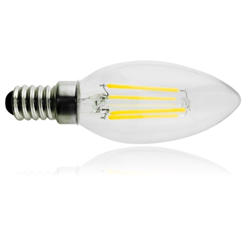 Żarówka Maclean, Filamentowa LED E14, 4W, 230V, WW ciepła biała 3000K, 400lm, Retro edison ozdobna świeczka C35, MCE285