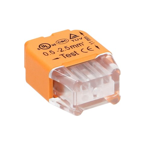 Złączka instalacyjna wciskana 2-przewodowa; na drut 0,75-2,5mm?; IEC 300V/24A; 100 szt.