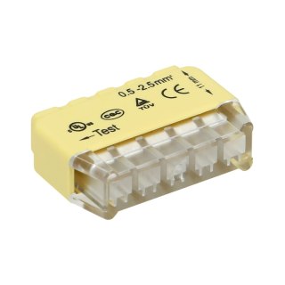 Złączka instalacyjna wciskana 5-przewodowa; na drut 0,75-2,5mm?; IEC 300V/24A; 10 szt.