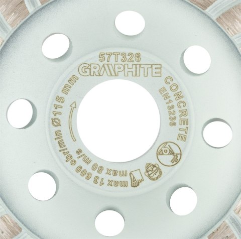 Tarcza diamentowa szlifierska, turbo, 115 x 22.2 mm, na sucho