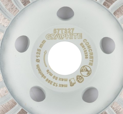Tarcza diamentowa szlifierska, turbo, 125 x 22.2 mm, na sucho
