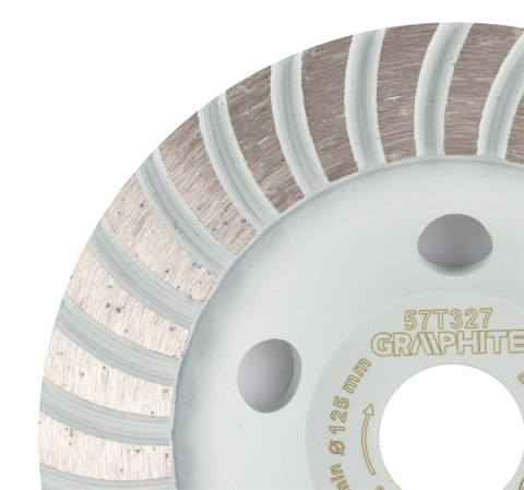 Tarcza diamentowa szlifierska, turbo, 125 x 22.2 mm, na sucho