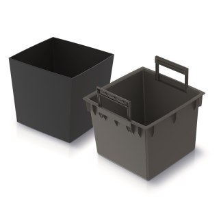 Doniczka URBI SQUARE LOW DURS300L - antracytowy