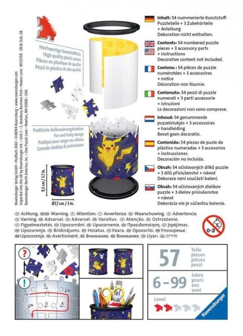 Puzzle 57 elementów 3d przybornik pikachu