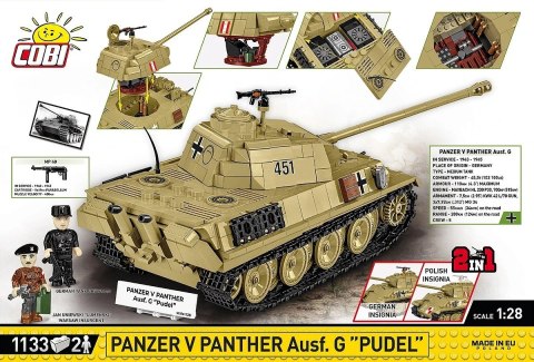 Klocki panzer v panther g pudel 1133 klocków