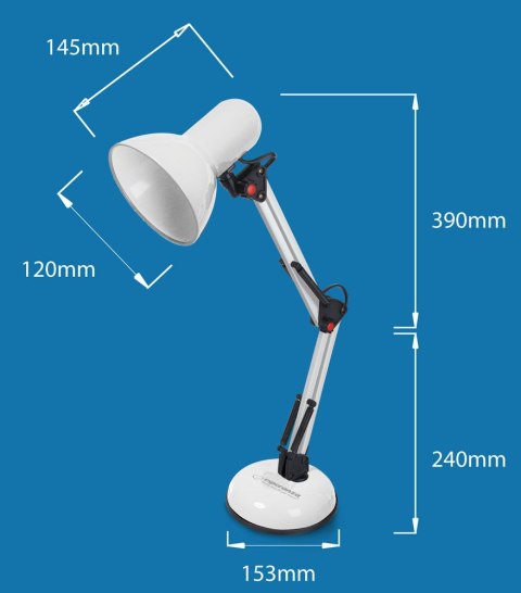 ELD112W Esperanza lampka biurkowa e27 avior biała