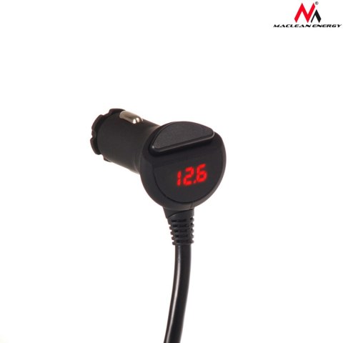 Rozdzielacz gniazda zapalniczki samochodowej Maclean, woltomierz, 3 gniazda zapalniczki, 4xUSB, 4.8A, max 120W, czarny, gumowany