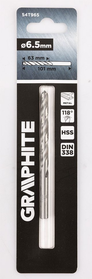 Wiertło do metalu HSS, DIN 338, 6,5 mm