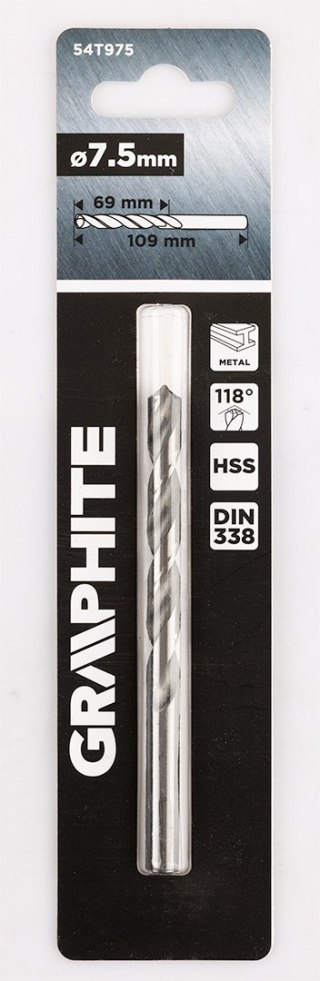 Wiertło do metalu HSS, DIN 338, 7,5 mm