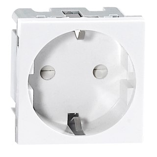 NOEN GS, gniazdo modułowe 45x45mm 1x2P+Z, typ F schuko, 16A 250V, białe