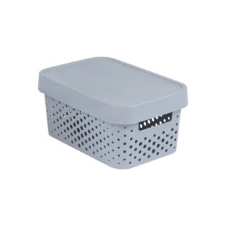 Pojemnik ażurowy z przykrywką Infinity 4,5L szary