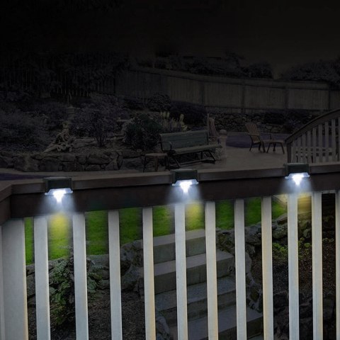 Solarna lampa schodowa tarasowa LED Maclean IP44, 4000K, Ni-MH 100 mAh, 80x45x45mm, czuj. zmierzchu MCE319