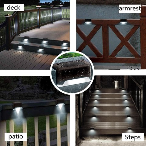 Solarna lampa schodowa tarasowa LED Maclean IP44, 4000K, Ni-MH 100 mAh, 80x45x45mm, czuj. zmierzchu MCE319