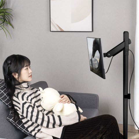 Mobilny stojak podłogowy na monitor/TV Maclean, sprężyna gazowa, 17"-35", 2-10kg, czarny, MC-970B