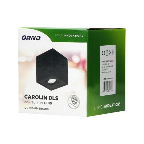 CAROLIN DLS GU10 downlight max 35W, IP20, kwadrat, czarny