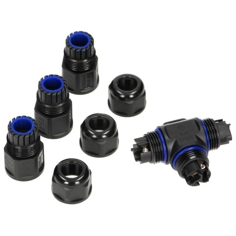 Konektor kablowy trójnik T IP68, 3x4mm?, 450V/25A