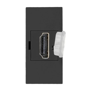 NOEN HDMI, gniazdo modułowe 22,5x45mm HDMI z zaślepką zabezpieczającą, czarne