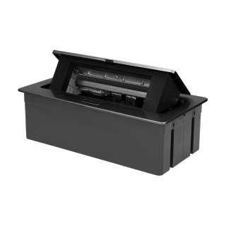 NOEN Kaseta meblowa wpuszczana w blat ze zintegrowaną ramką PCV na gniazda modułowe 3 x 45x45mm lub 6 x 22,5x45mm, przewód 1,5m,