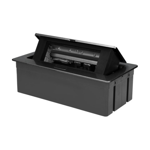 NOEN Kaseta meblowa wpuszczana w blat ze zintegrowaną ramką PCV na gniazda modułowe 3 x 45x45mm lub 6 x 22,5x45mm, przewód 1,5m,