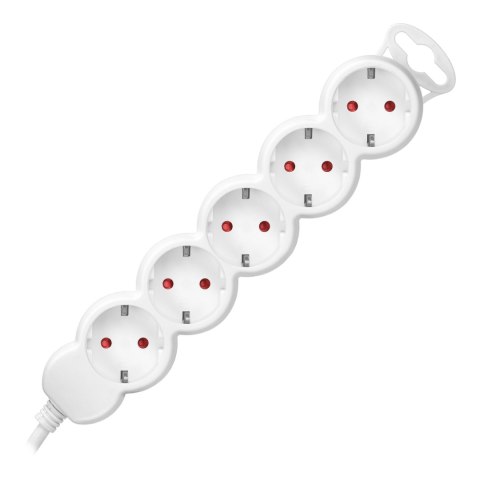 Przedłużacz 5-krotny 2P+Z (schuko), 1,5m H05VV-F 3x1,0mm?, Imax=10A, biały