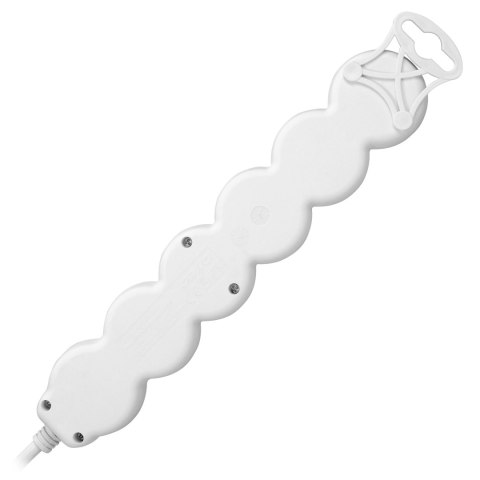 Przedłużacz 5-krotny 2P+Z (schuko), z wyłącznikiem, 3m H05VV-F 3x1,0mm?, Imax=10A, biały