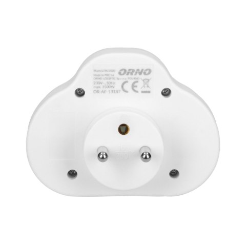Rozgałęźnik 2x2P+Z z włącznikiem, biały