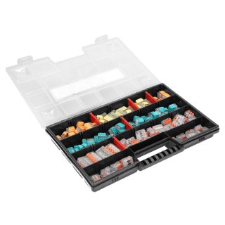 Zestaw złączek instalacyjnych HOUSE PREMIUM, 151 sztuk. Wciskane: 25x 2-przew. 25x 3-przew. 20x 4-przew. 15x 5-przew. 10x 6-prze