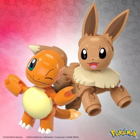 Klocki mega pokemon pokeball 2-pak charmander i eevee