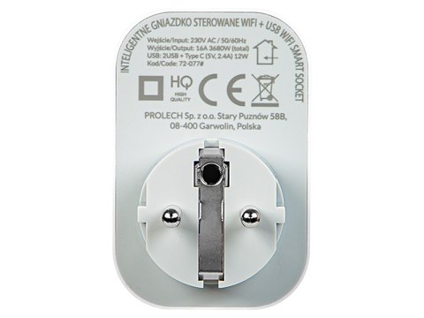 72-077# Inteligentne gniazdko sterowane wifi tuya usb+2xusb-c