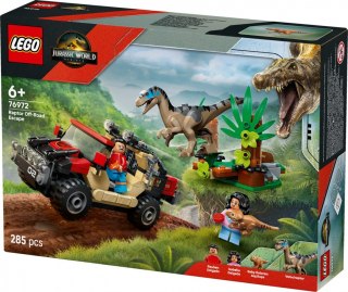 Klocki jurassic world 76972 ucieczka terenówką przed raptorem