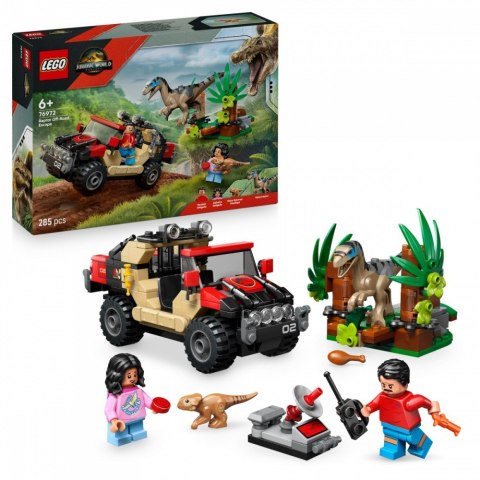 Klocki jurassic world 76972 ucieczka terenówką przed raptorem