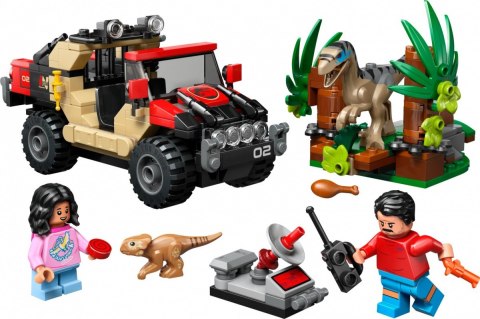 Klocki jurassic world 76972 ucieczka terenówką przed raptorem