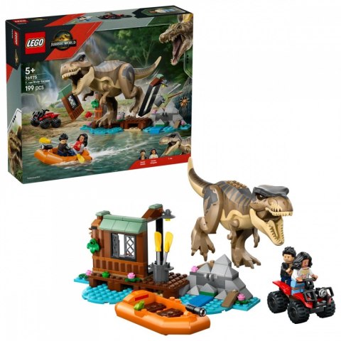 Klocki jurassic world 76975 ucieczka rzeką przed tyranozaurem