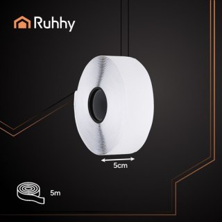 Taśma- rzep samoprzylepny 5mx5cm biały Ruhhy 25807