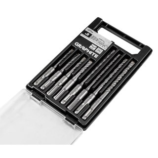 Zestaw wierteł do betonu SDS Plus z podwójną spiralą 5 x 6 x 8 x 10 x 110 mm, 5 x 6 x 8 x 10 x 160 m