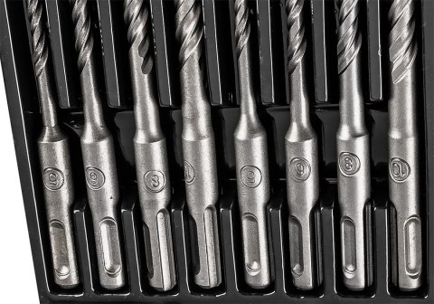 Zestaw wierteł do betonu SDS Plus z podwójną spiralą 5 x 6 x 8 x 10 x 110 mm, 5 x 6 x 8 x 10 x 160 m