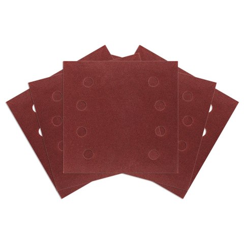 Papiery ścierne na rzep, kwadrat 113 x 113 mm, P120, 5 szt., z 8 otworami do 04-623