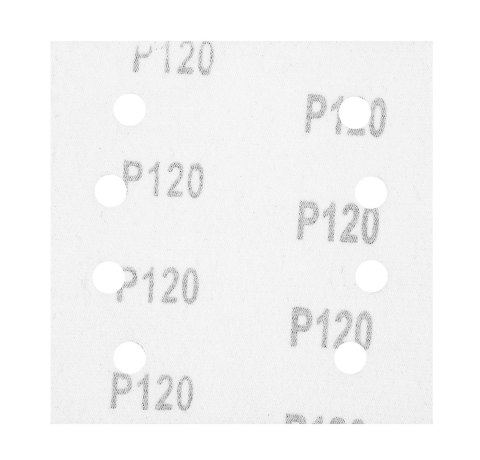 Papiery ścierne na rzep, kwadrat 113 x 113 mm, P120, 5 szt., z 8 otworami do 04-623