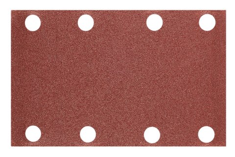 Papiery ścierne na rzep, prostokąt  80 x 130 mm, P120, 5 szt., z 8 otworami do 04-623