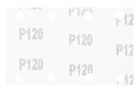Papiery ścierne na rzep, prostokąt  80 x 130 mm, P120, 5 szt., z 8 otworami do 04-623
