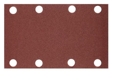 Papiery ścierne na rzep, prostokąt  80 x 130 mm, P240, 5 szt., z 8 otworami do 04-623