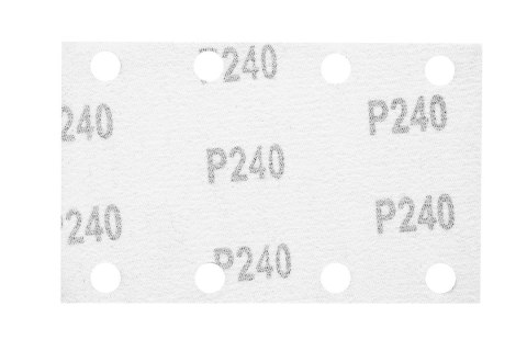 Papiery ścierne na rzep, prostokąt  80 x 130 mm, P240, 5 szt., z 8 otworami do 04-623
