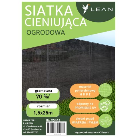 Siatka Cieniująca Na Ogrodzenie Płot Maskująca Szara 1.5M 25M 70g/m?