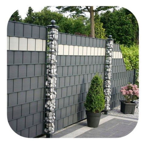 Taśma Ogrodzeniowa Ochrona UV 20 Klipsów Szara 450 g/m? 19x35m